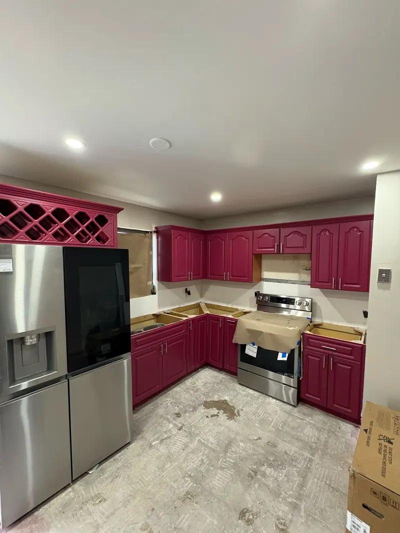 Cabinet Painting, Burgundy SW 6300 | Red Paint Colors