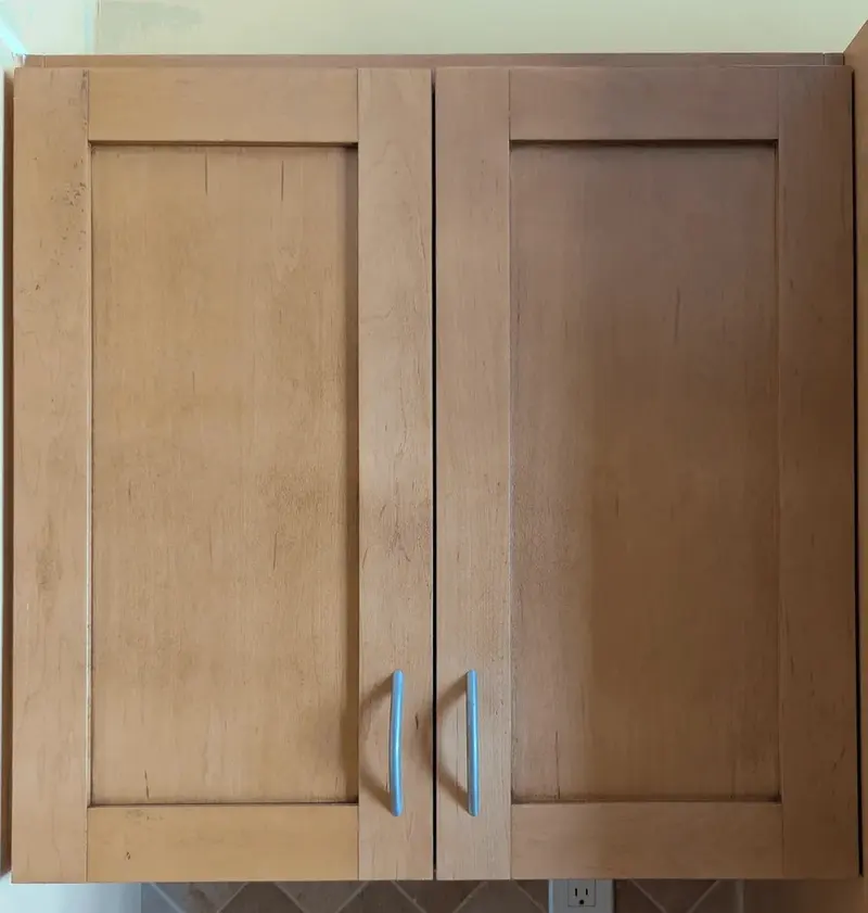 Wood shaker cabinet doors before painting, Sunny Isles Beach