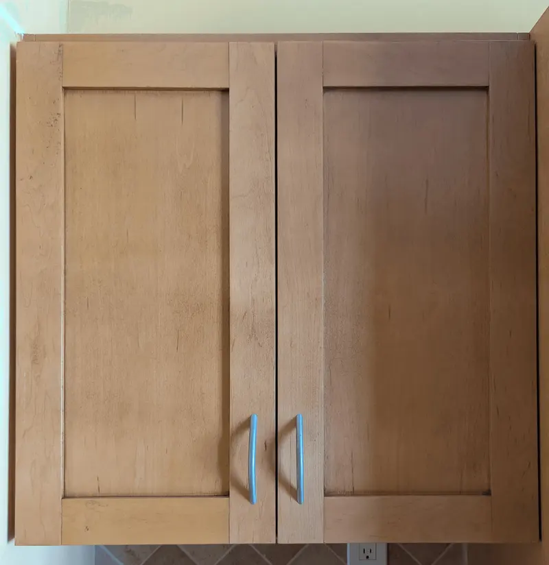 Wood shaker cabinet doors before painting, Sunny Isles Beach